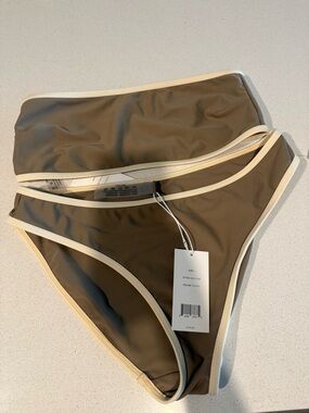 Vince Taupe Bandeau Bikini with Cream Trim